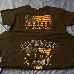 Gildan Black Short Sleeve Tee with American Flag Silhouette Graphic